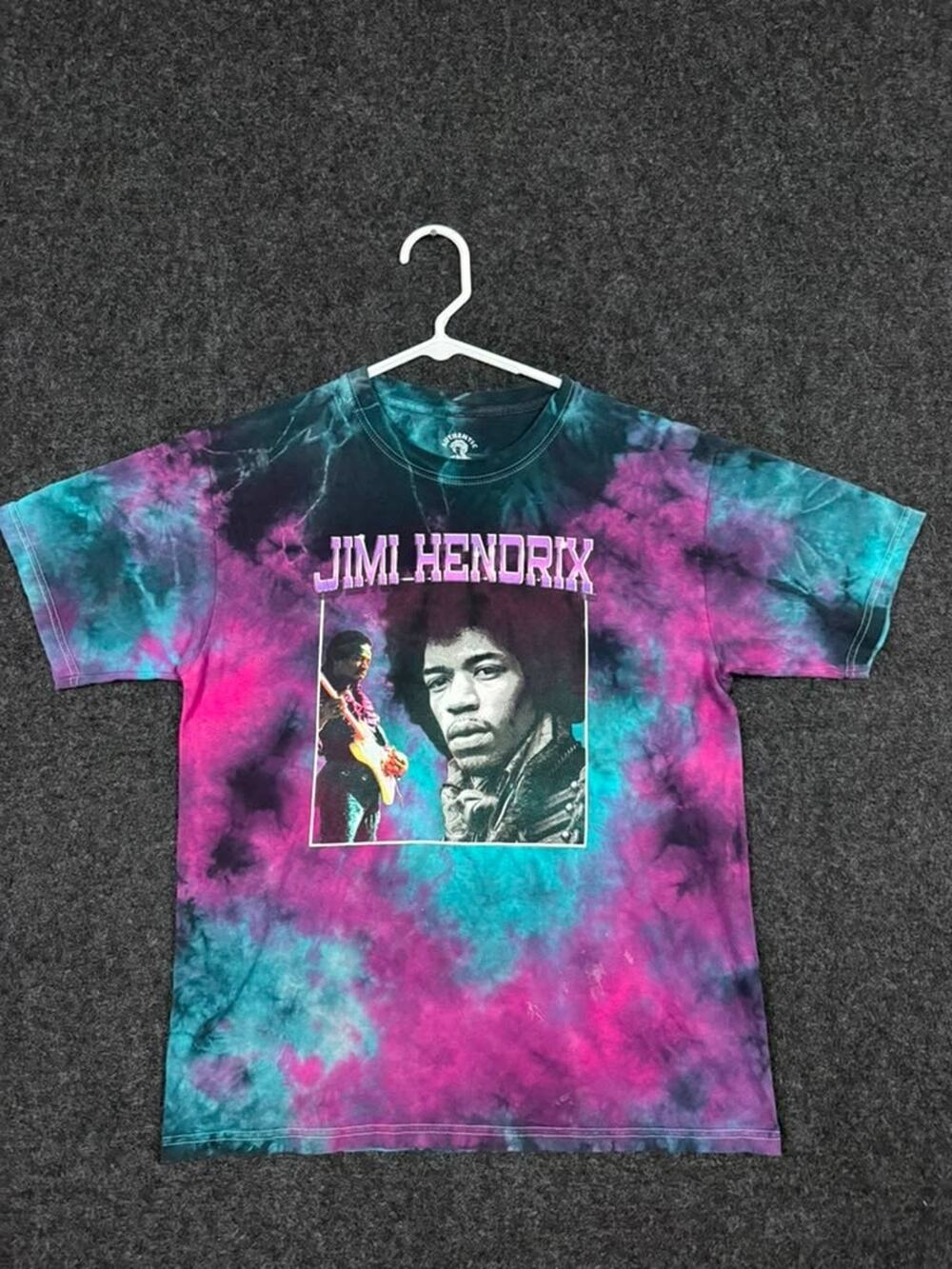 Jimi Hendrix Authentic Hendrix tie dye graphic T shirt unisex concert tee
